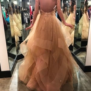 sparkly nude prom dress
